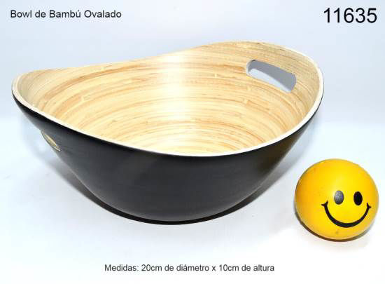 Imagen de BOWL DE BAMBOO NEGRO OVALADO 12.24
